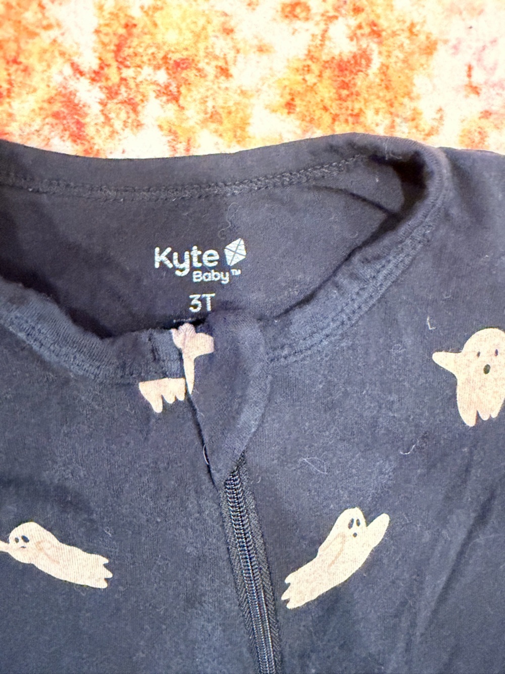 Kyte Baby Ghost Boo Print Zipper Pajamas Bamboo Sleeper Size 3T - Picture 2 of 2